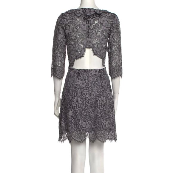 For Love and Lemons Theodora Black Lace Mini Dress Sz Large Floral Ruffle Party - Picture 16 of 16